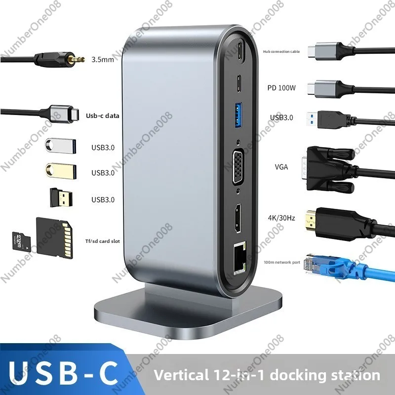 Multi Port Usb Hub - محطة إرساء USB عمودية بـ 12