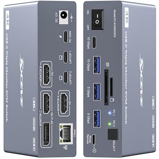 Docking Station Usb C - محول KVM USB C لـ 3