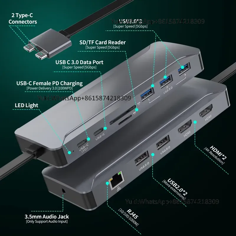 محطة إرساء USB C مزدوجة الشاشة - مراجعة Docking Station Usb C وسعره