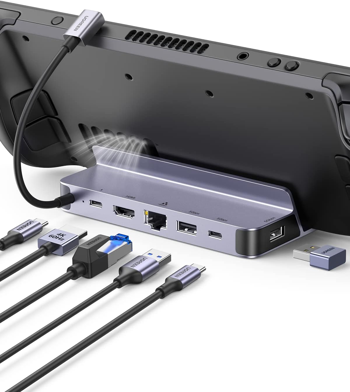 قاعدة توصيل UGREN Steam Deck 6 - مراجعة Docking Station Usb C وسعره