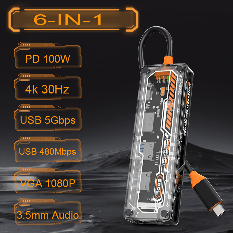 محول USB-C متعدد الوظائف 6 في  - مراجعة Docking Station Usb C وسعره