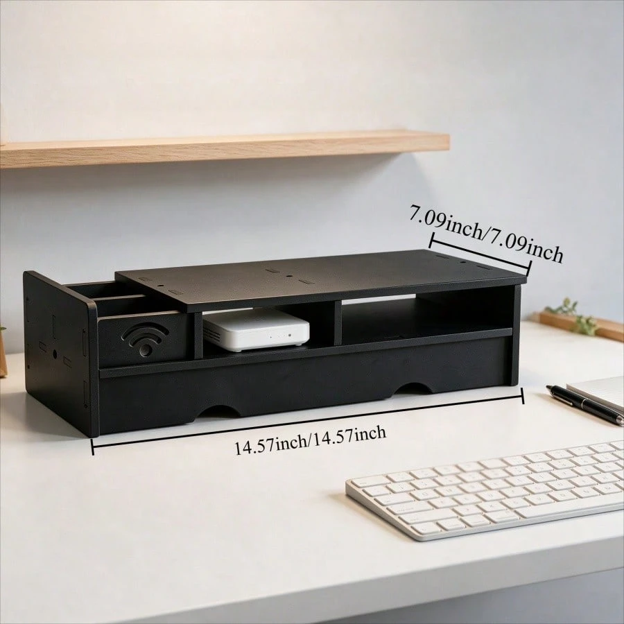 صندوق تخزين راوتر واي فاي أسود - مراجعة Office Tech Set Up وسعره