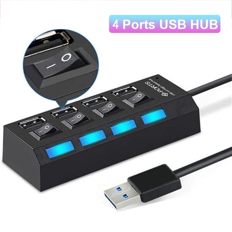 موزع USB 4 في 1 مع مفتاح تشغيل - مراجعة Multi Port Usb Hub وسعره